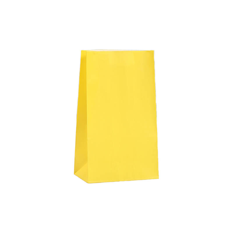 Medium Paper Gift Bags No Handles 130x240mm Yellow - 100/Pack - dimensions