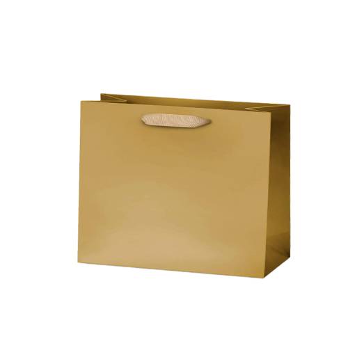 Matt Laminated Paper Bags 400x125x300mm Gold - 50/Pack