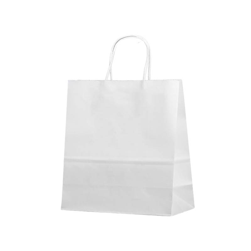 Large Paper Bags Twisted Handles 340x480mm White - 50/Pack