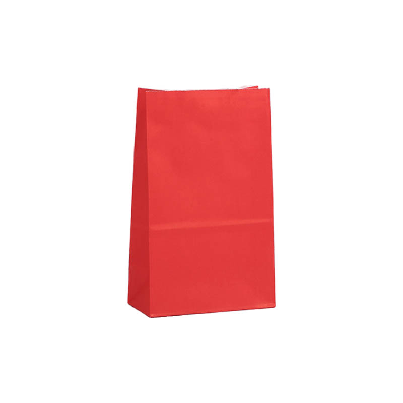 Medium Paper Gift Bags No Handles 130x240mm Red - 100/Pack - dimensions