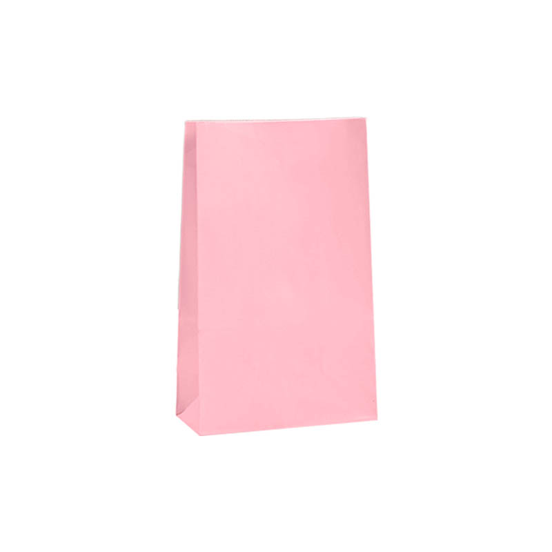 Medium Paper Gift Bags No Handles 130x240mm Pink - 100/Pack