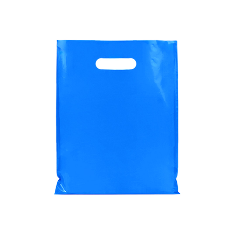 Large Plastic Bags with Die Cut Handles 300x400mm Blue - 100/Pack