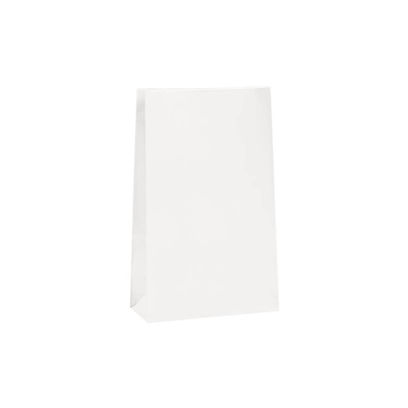 Medium Paper Gift Bags No Handles 130x240mm White - 100/Pack - dimensions