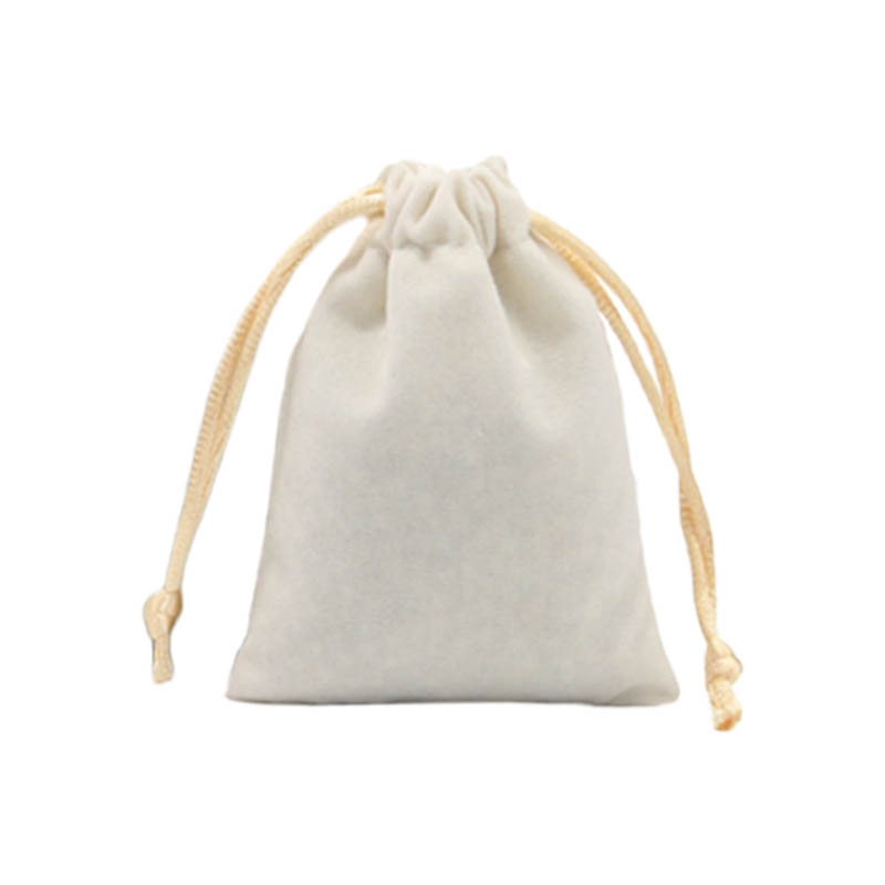 Velvet Drawstring Bags 200x250mm White - 50/Pack - dimensions