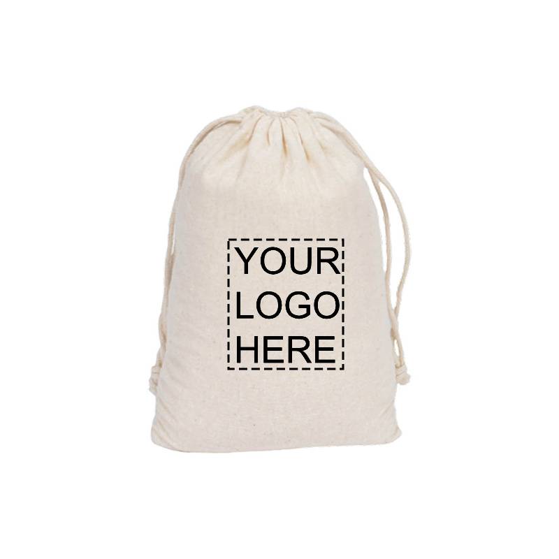 Custom Printed Medium Calico Drawstring Bags 250x350mm - MOQ 100 - dimensions