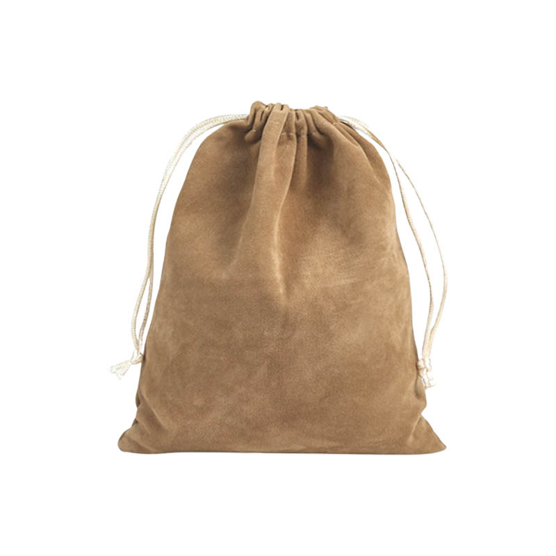 Double Sided Velvet Drawstring Bags 200x250mm Camel - 50/Pack - dimensions