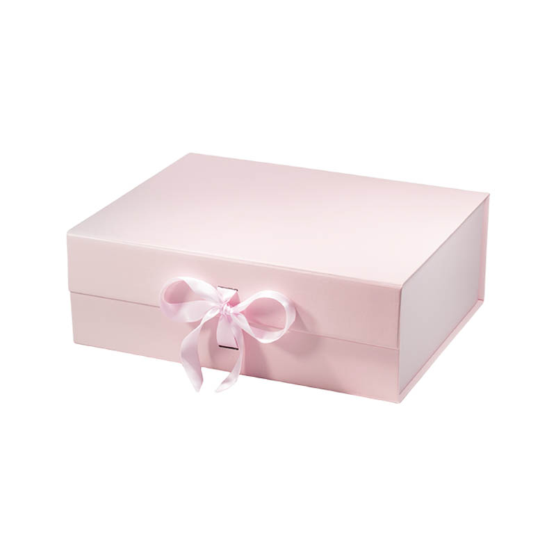 Magnetic Gift Box with Ribbon 330x255x115mm Pink - 25/Pack - dimensions