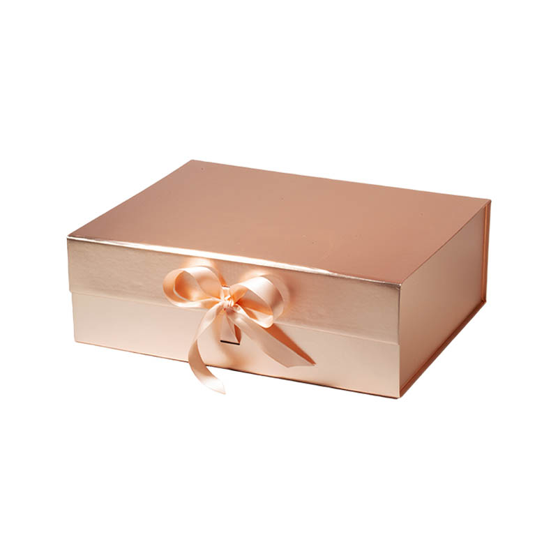 Magnetic Gift Box with Ribbon 330x255x115mm Rose Gold - 25/Pack - dimensions