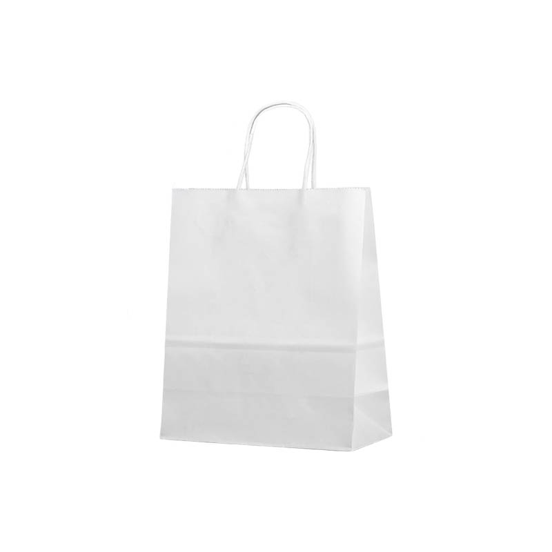 Medium Paper Bags Twisted Handles 260x320mm White - 50/Pack - dimensions