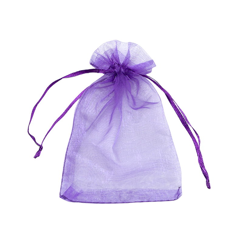 Dark Purple Organza Bags - 100/Pack - dimensions