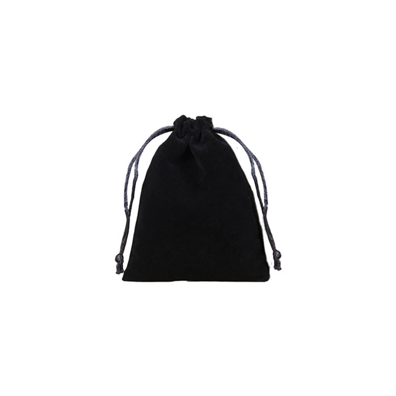 Velvet Drawstring Bags 100x120mm Black - 50/Pack - dimensions