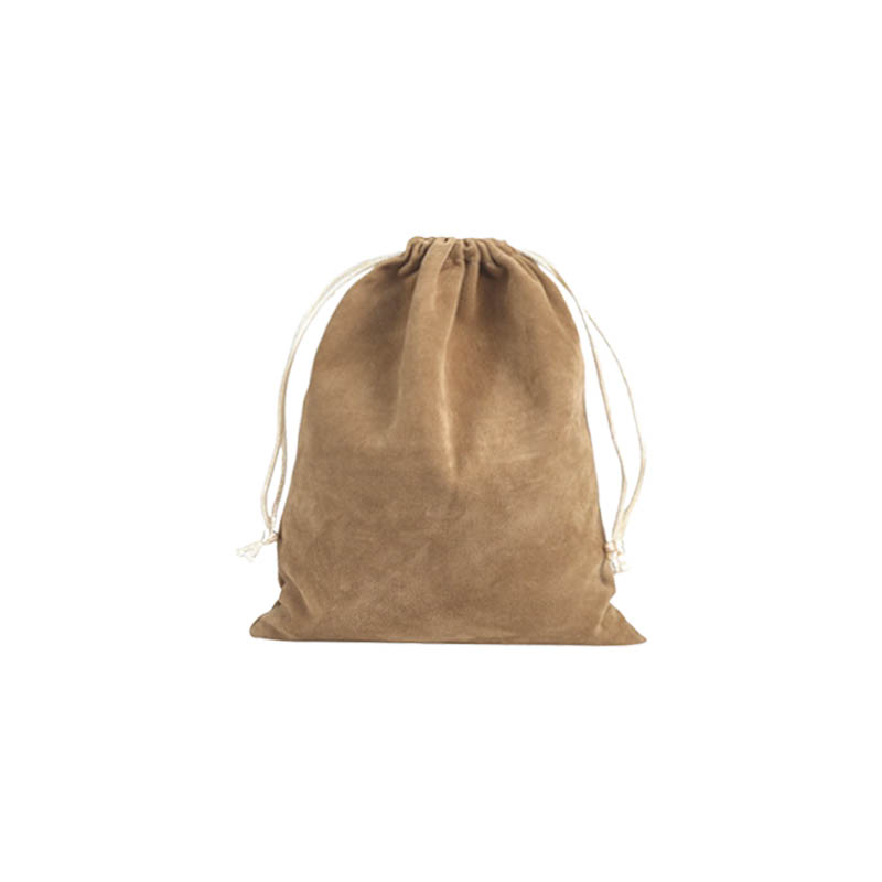 Double Sided Velvet Drawstring Bags 100x140mm Camel - 50/Pack - dimensions