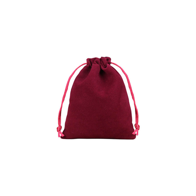 Velvet Drawstring Bags 100x120mm Burgundy - 50/Pack