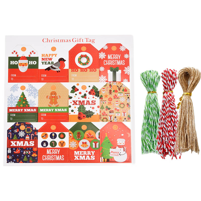 Christmas Gift Tags 40x58mm Mixed Patterns - 144/Pack