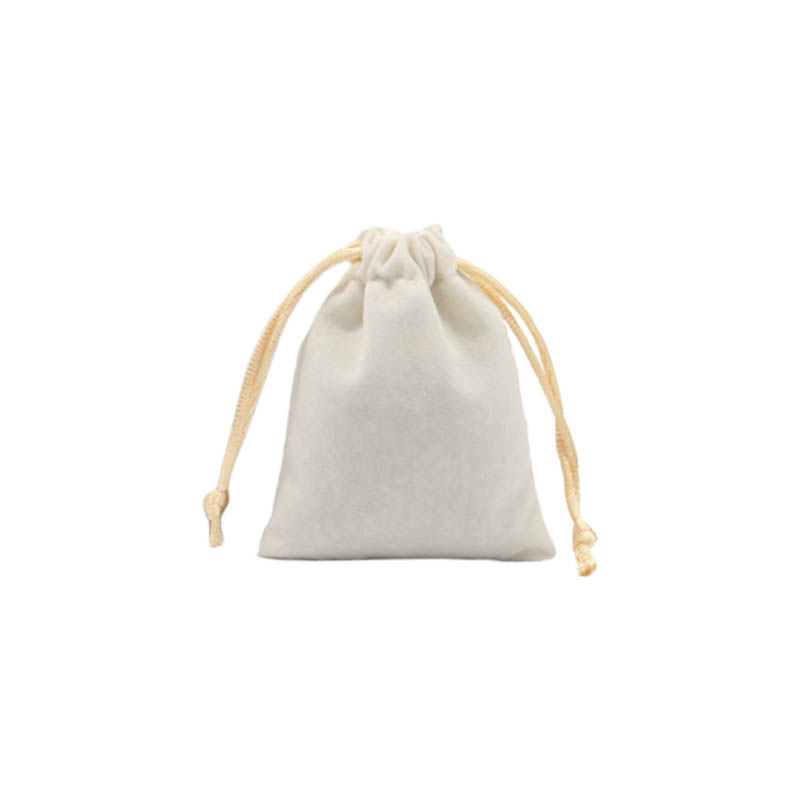 Velvet Drawstring Bags 100x120mm White - 50/Pack