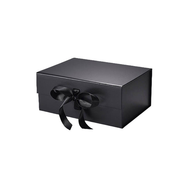 Magnetic Gift Box with Ribbon 235x170x100mm Black - 25/Pack - dimensions