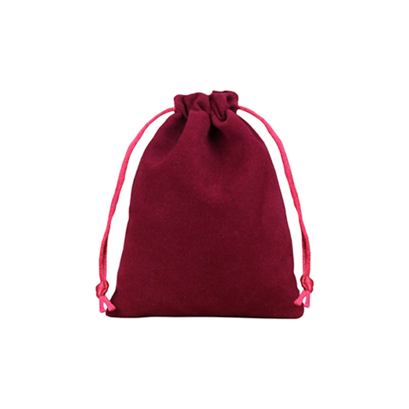 Velvet Drawstring Bags 170x230mm Burgundy - 50/Pack