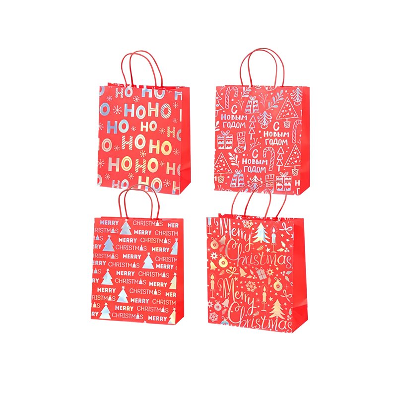 Medium Xmas Present Gift Bags with Handles 260x320x120mm - 48/Pack