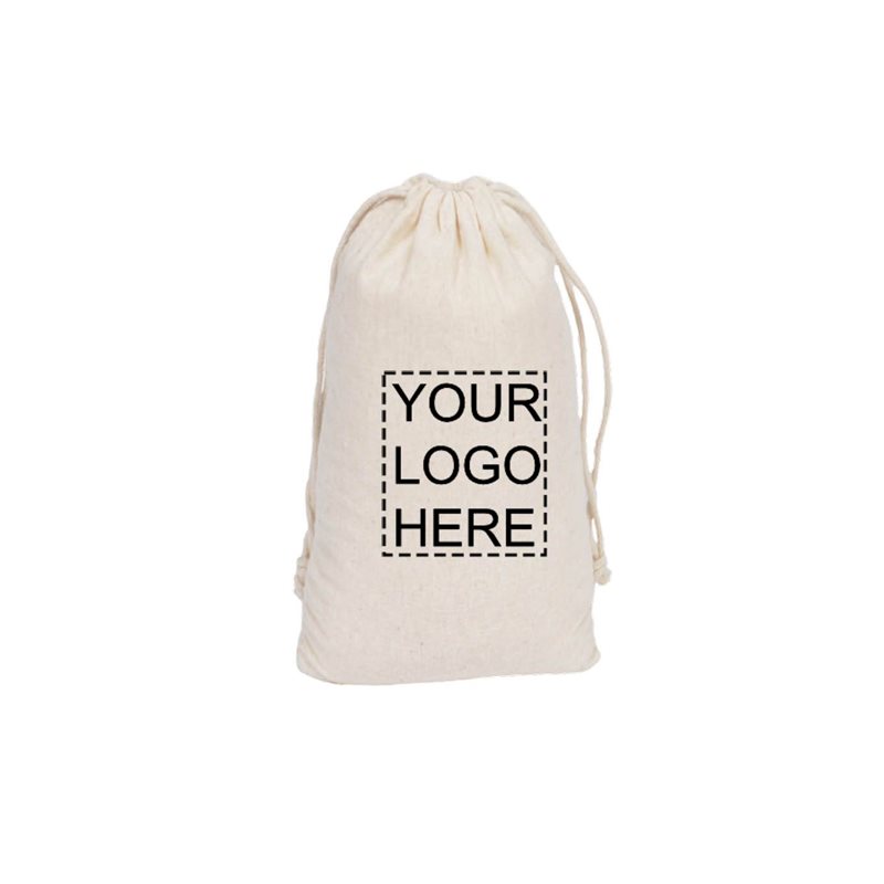 Custom Printed Medium Calico Drawstring Bags 200x300mm - MOQ 100 - dimensions