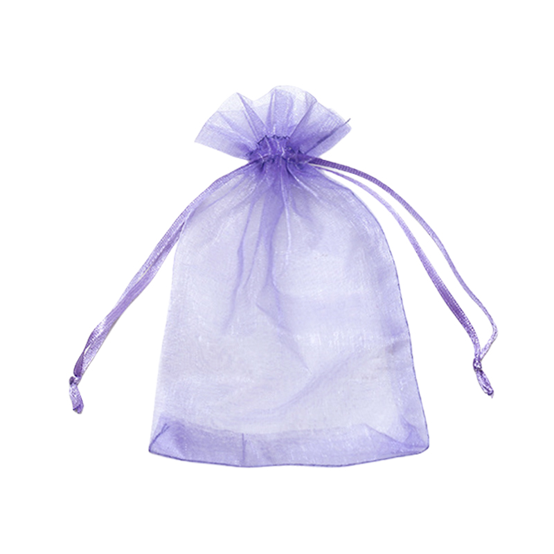 Purple Organza Bags - 100/Pack - dimensions