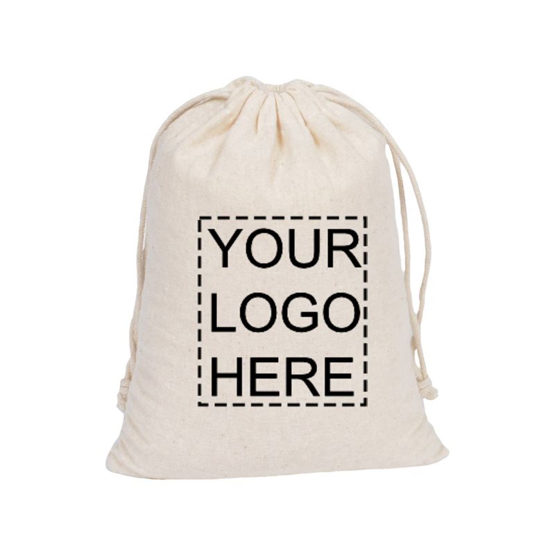 Custom Printed Large Calico Drawstring Bags 400x500mm - MOQ 100