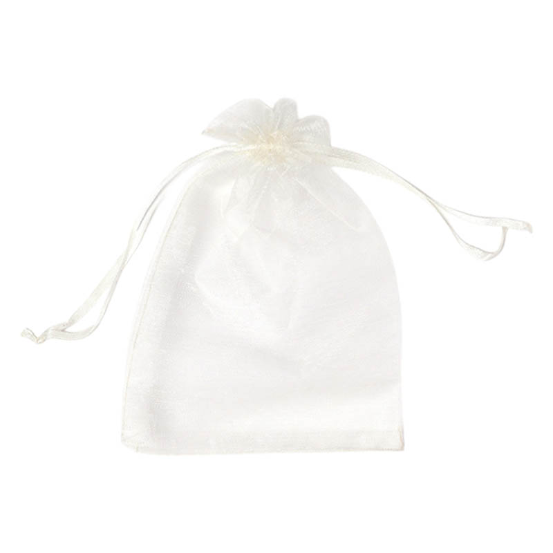 Off White Organza Bags - 100/Pack - dimensions