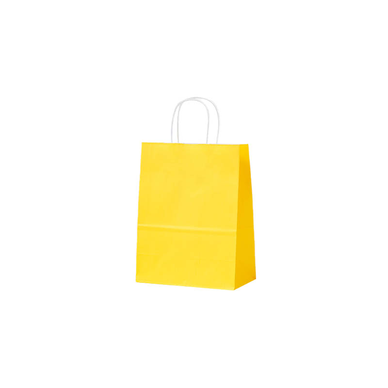 Mini Paper Bags Twisted Handles 150x210mm Yellow - 50/Pack