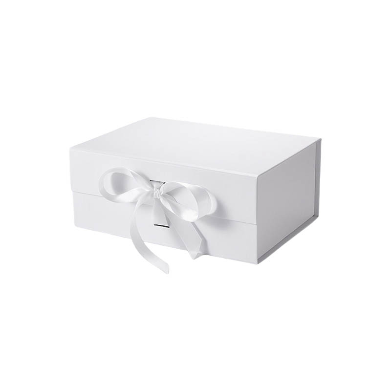 Magnetic Gift Box with Ribbon 235x170x100mm White - 25/Pack - dimensions