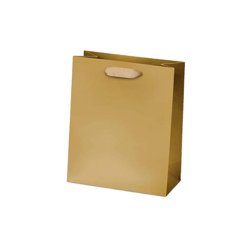 Matt Laminated Paper Bags 180x100x230mm Gold - 50/Pack - dimensions