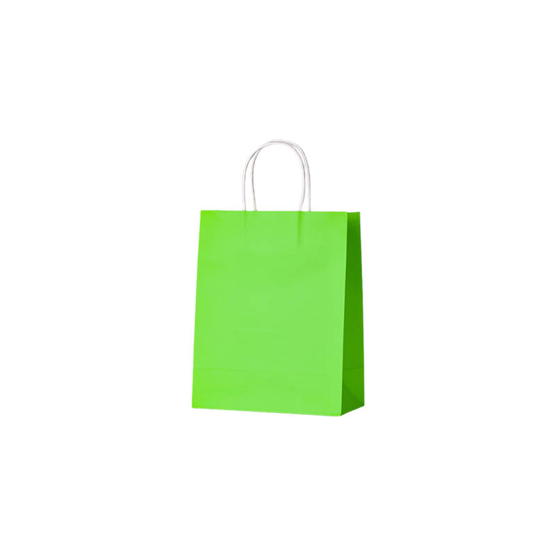 Mini Paper Bags Twisted Handles 150x210mm Light Green - 50/Pack - dimensions