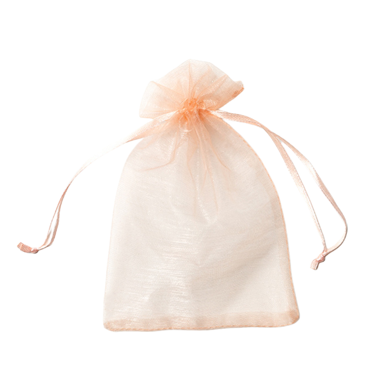 Light Orange Organza Bags - 100/Pack - dimensions