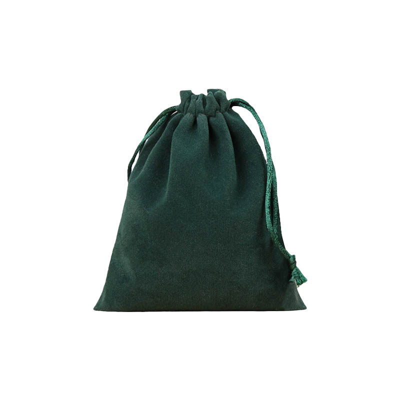 Velvet Drawstring Bags 170x230mm Dark Green - 50/Pack