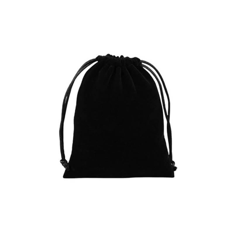 Double Sided Velvet Drawstring Bags 150x200mm Black - 50/Pack - dimensions