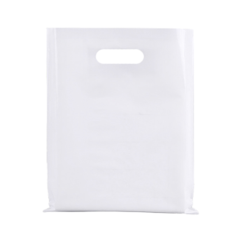 Large Plastic Bags with Die Cut Handles 450x550mm White - 100/Pack - dimensions