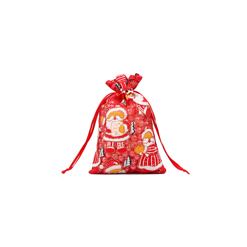 Christmas Organza Bags 100x150mm Mr. & Mrs. Santa - 50/Pack - dimensions