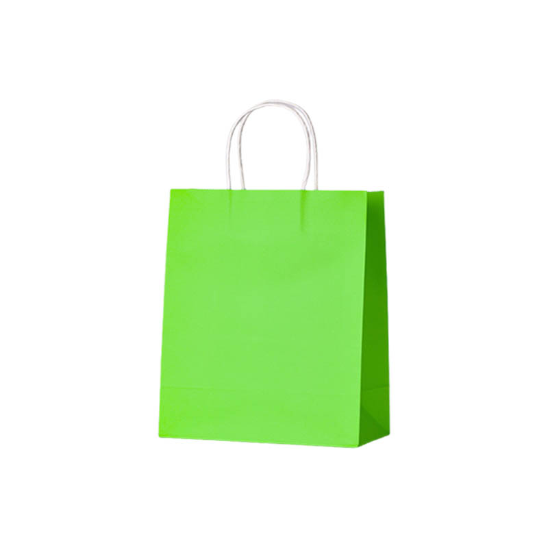 Medium Paper Bags Twisted Handles 260x320mm Light Green - 50/Pack - dimensions