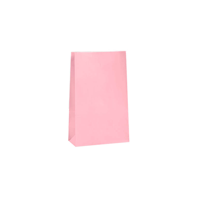 Small Paper Gift Bags No Handles 90x180mm Pink - 100/Pack - dimensions