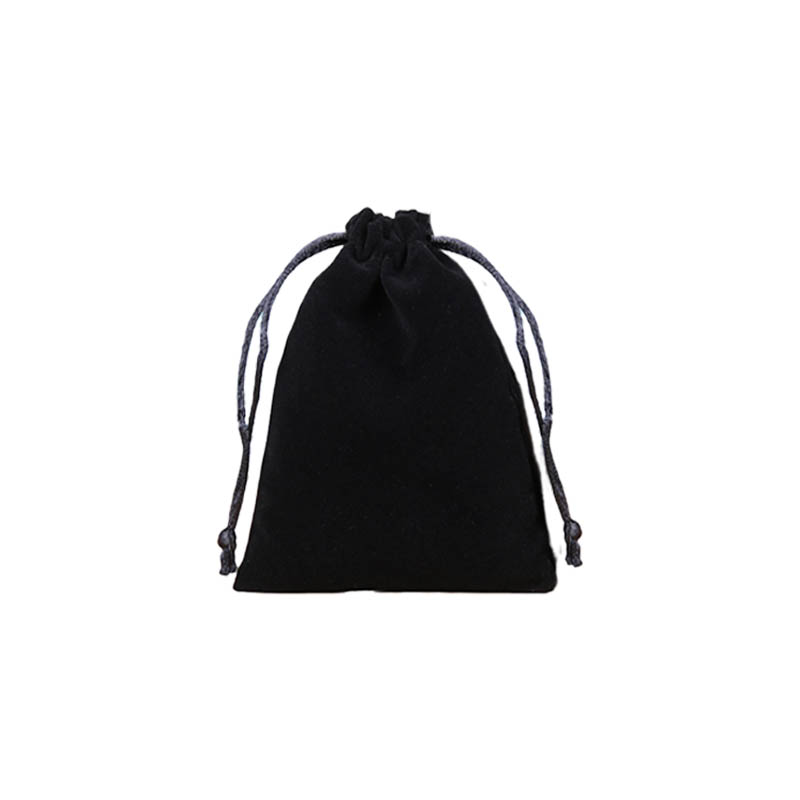 Velvet Drawstring Bags 130x180mm Black - 50/Pack - dimensions