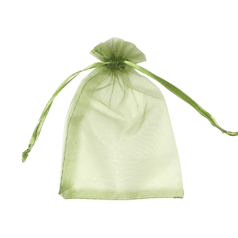 Army Green Organza Bags - 100/Pack