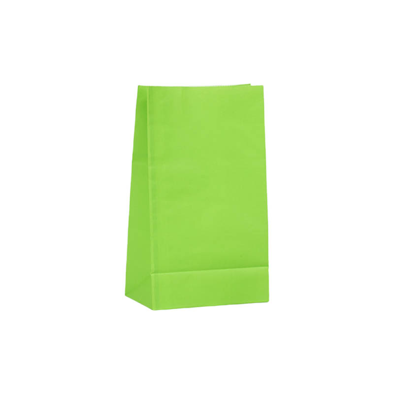 Medium Paper Gift Bags No Handles 130x240mm Green - 100/Pack - dimensions