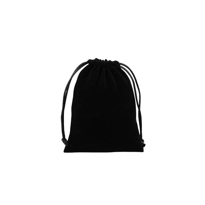 Double Sided Velvet Drawstring Bags 100x140mm Black - 50/Pack