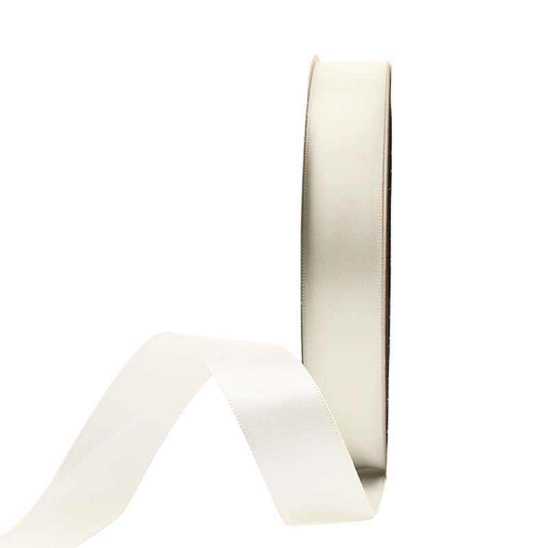 Double Faced Satin Ribbon Roll 20mmx91M Off White