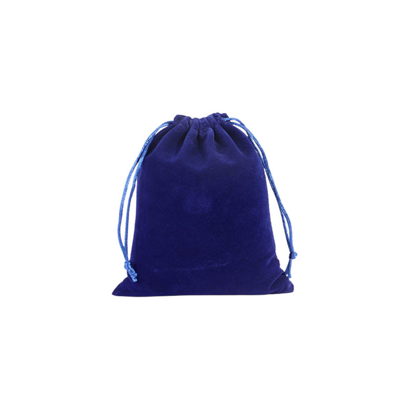 Double Sided Velvet Drawstring Bags 100x140mm Royal Blue - 50/Pack - dimensions