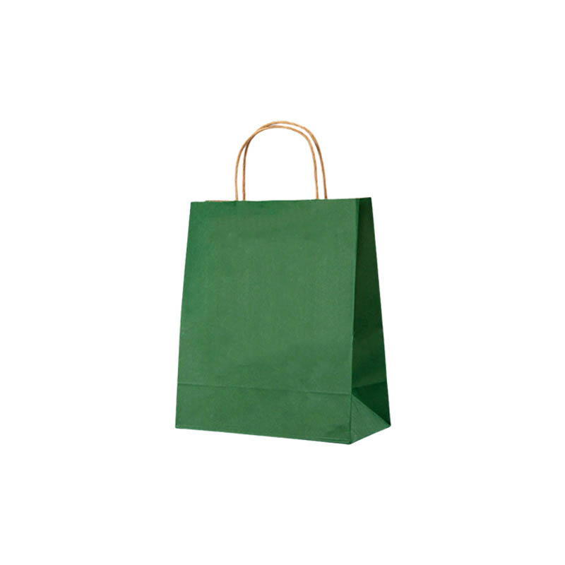 Small Paper Bags Twisted Handles 210x270mm Dark Green - 50/Pack