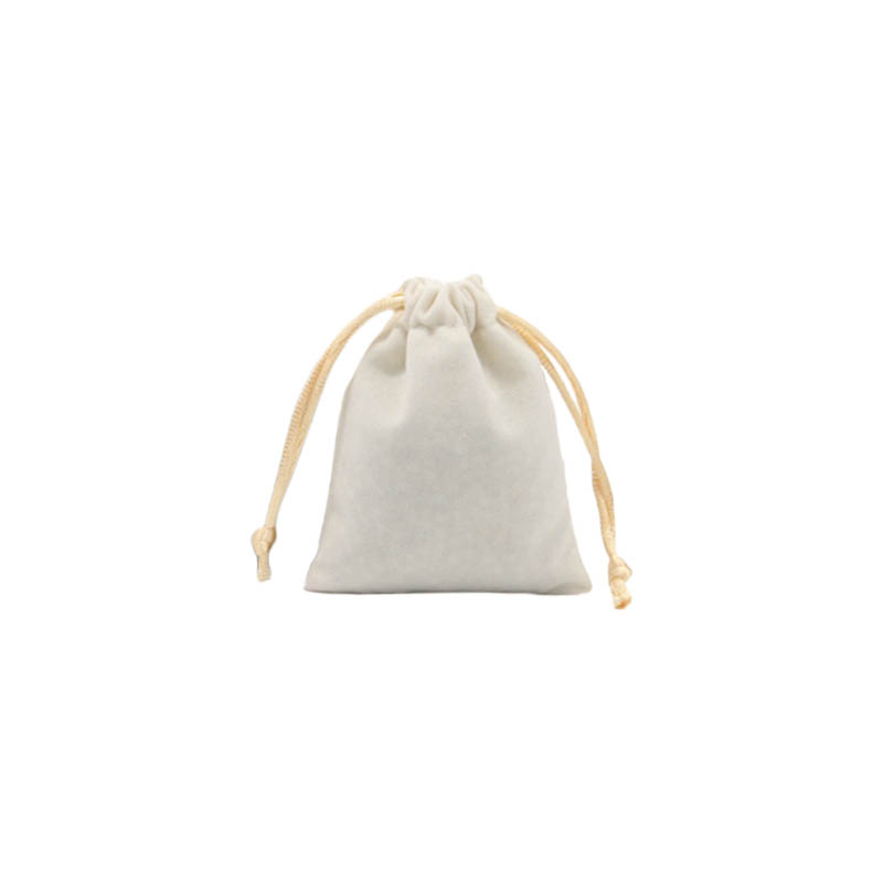 Velvet Drawstring Bags 70x90mm White - 50/Pack