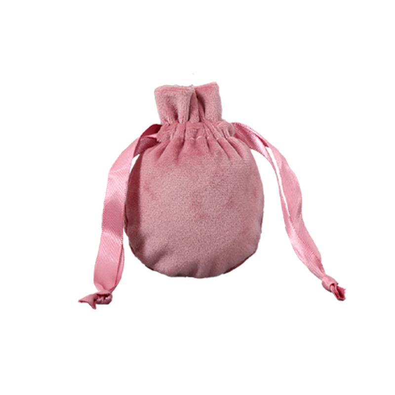 Velvet Satin Drawstring Bags 80x100mm Pink - 50/Pack