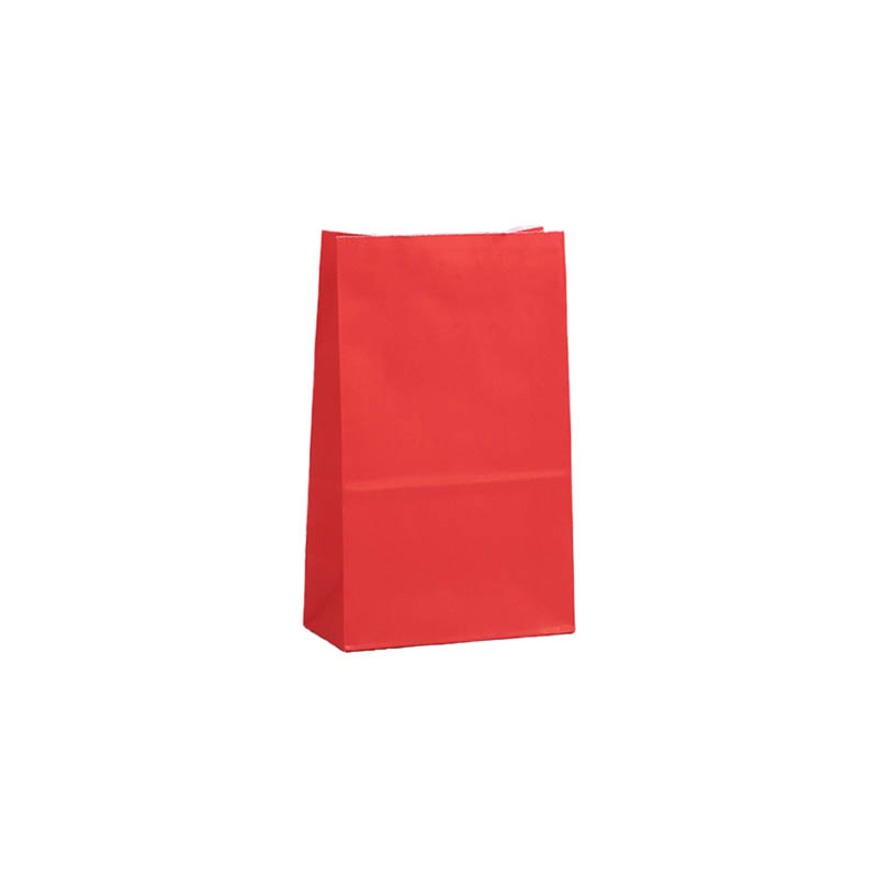 Small Paper Gift Bags No Handles 90x180mm Red - 100/Pack - dimensions